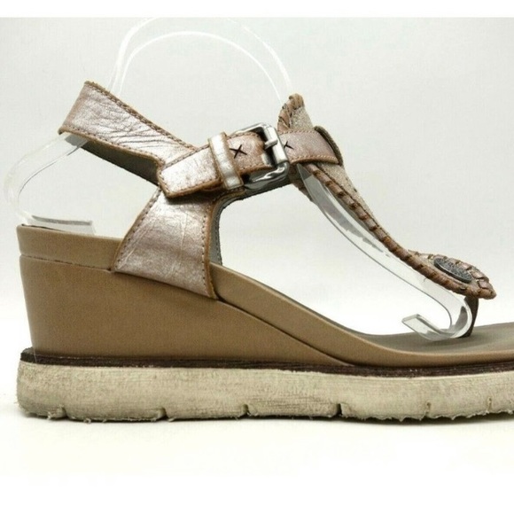 OTBT EXCURSION metallic leather wedges women’s size 6 - Picture 1 of 13